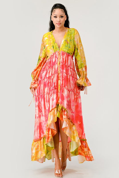 Sunset Breeze Tiered Maxi Dress - steven wick