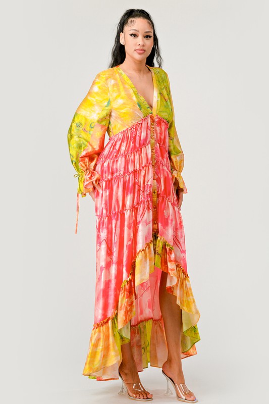 Sunset Breeze Tiered Maxi Dress - steven wick