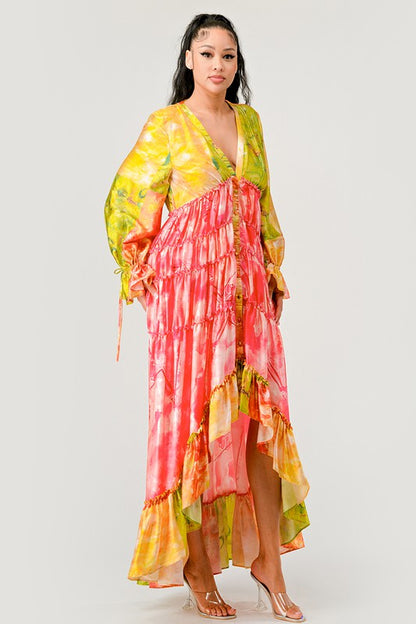 Sunset Breeze Tiered Maxi Dress - steven wick