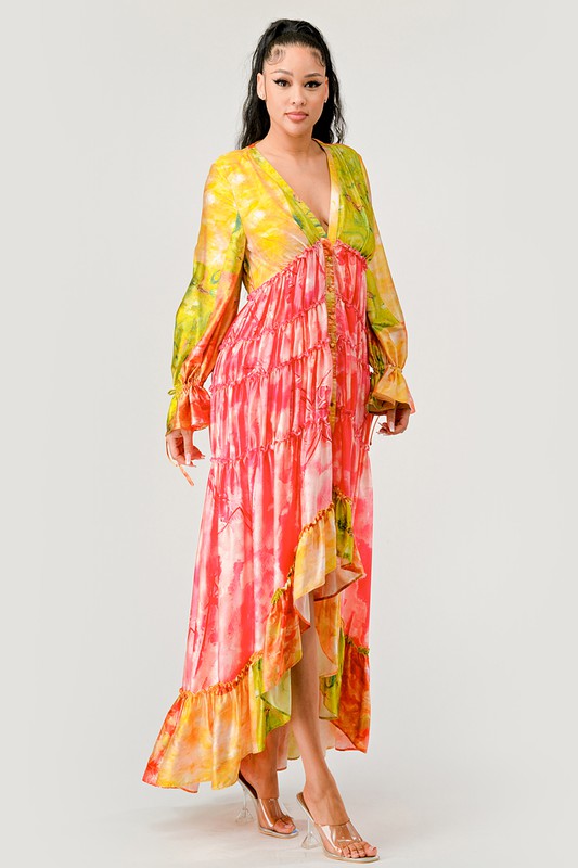 Sunset Breeze Tiered Maxi Dress - steven wick