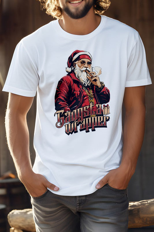 Gangsta Wrapper, Christmas Unisex Graphic Tee - steven wick