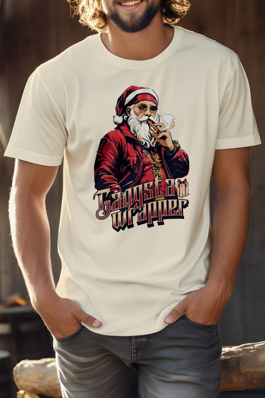Gangsta Wrapper, Christmas Unisex Graphic Tee - steven wick