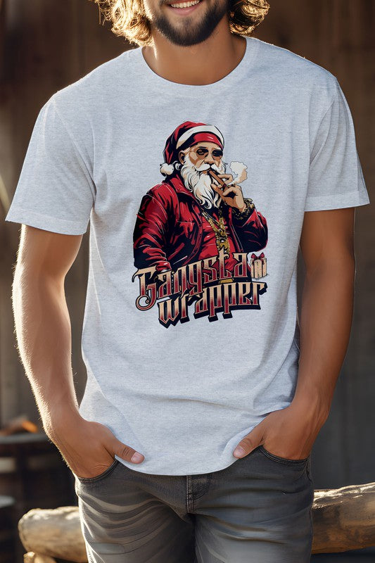 Gangsta Wrapper, Christmas Unisex Graphic Tee - steven wick