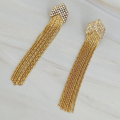 Chevron Chain Drop Earrings - steven wick