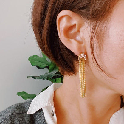 Chevron Chain Drop Earrings - steven wick