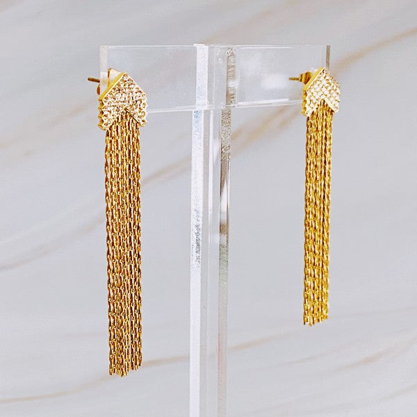 Chevron Chain Drop Earrings - steven wick