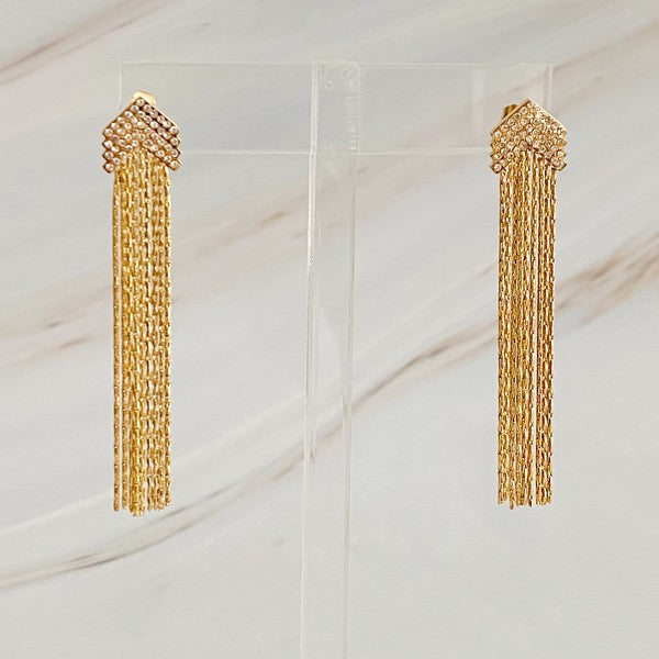 Chevron Chain Drop Earrings - steven wick