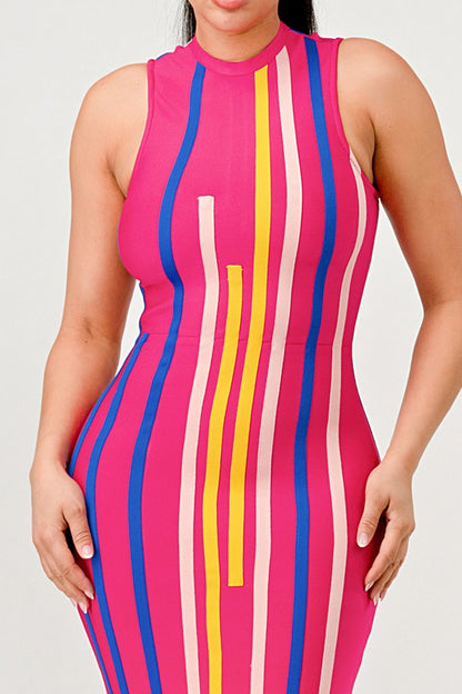 Sleeveless Sunset Boulevard Bodycon Dress - steven wick