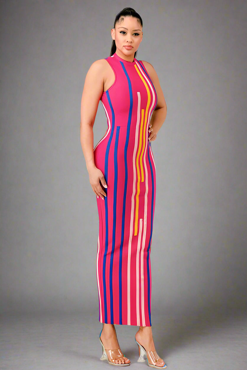 Sleeveless Sunset Boulevard Bodycon Dress - steven wick