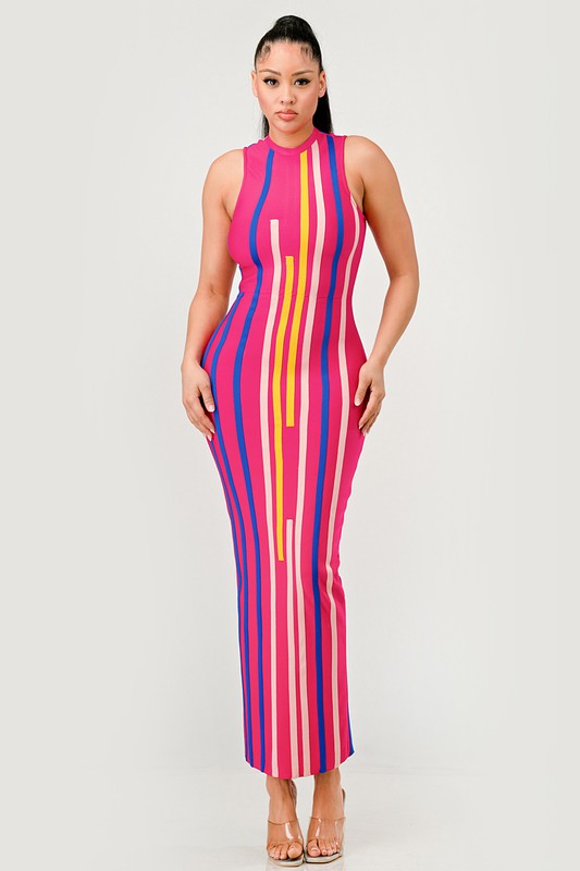 Sleeveless Sunset Boulevard Bodycon Dress - steven wick