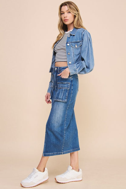 Front Slit Cargo Skirt - steven wick