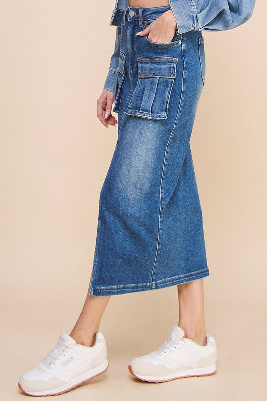 Front Slit Cargo Skirt - steven wick