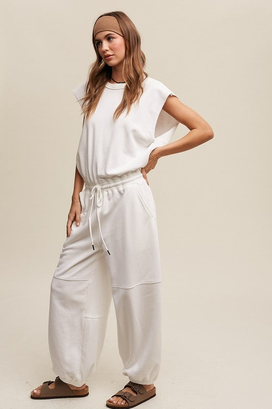 Athleisure French Terry Loose Jogger Jumpsuit - steven wick
