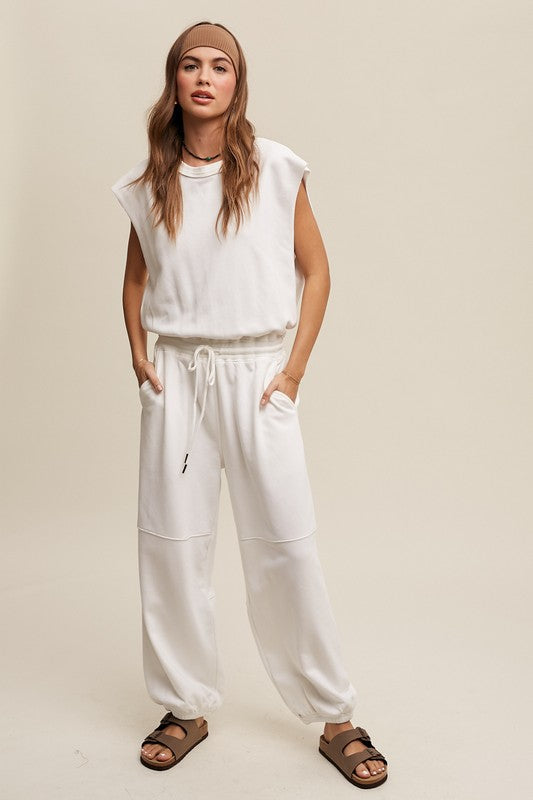 Athleisure French Terry Loose Jogger Jumpsuit - steven wick