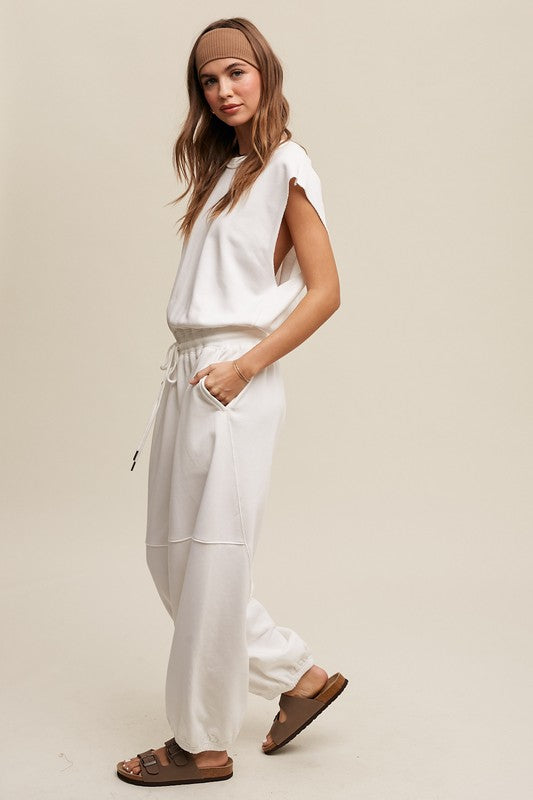 Athleisure French Terry Loose Jogger Jumpsuit - steven wick