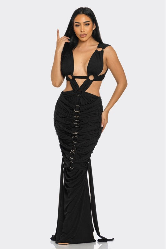 Sahara Mystique Pleated Gown - steven wick
