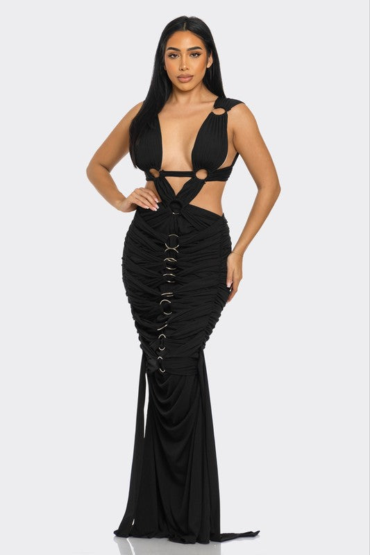 Sahara Mystique Pleated Gown - steven wick