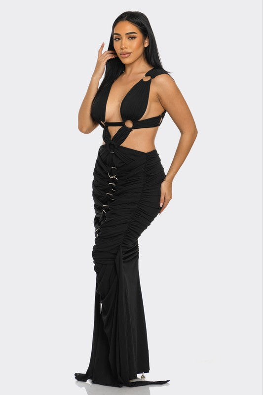 Sahara Mystique Pleated Gown - steven wick