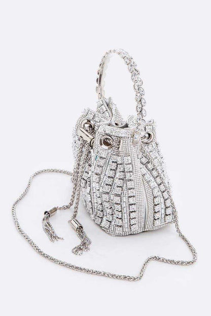 Rhinestone Iconic Top Handle Bucket Bag - steven wick