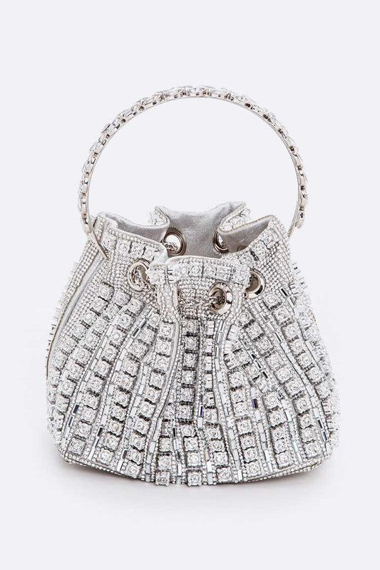 Rhinestone Iconic Top Handle Bucket Bag - steven wick