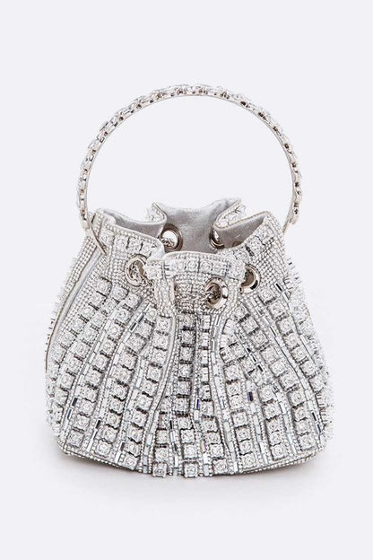 Rhinestone Iconic Top Handle Bucket Bag - steven wick
