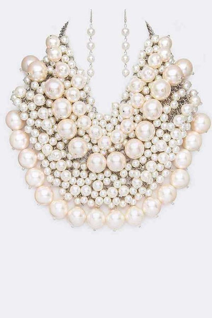 Zillion Pearls Statement Necklace Set - steven wick