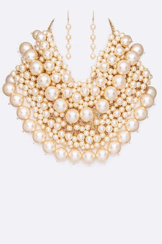 Zillion Pearls Statement Necklace Set - steven wick