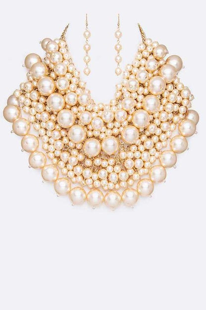 Zillion Pearls Statement Necklace Set - steven wick