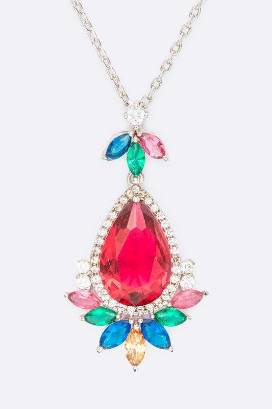 Cubic Zirconia Iconic Pendant Necklace Set - steven wick