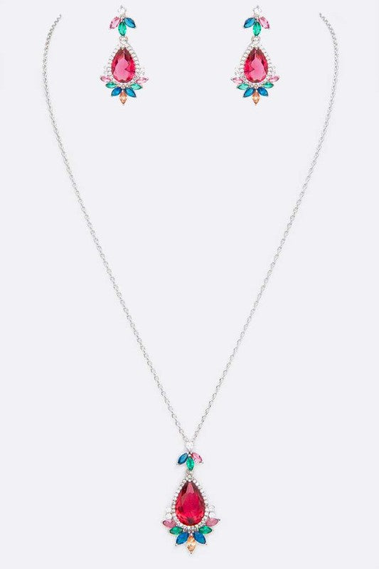 Cubic Zirconia Iconic Pendant Necklace Set - steven wick