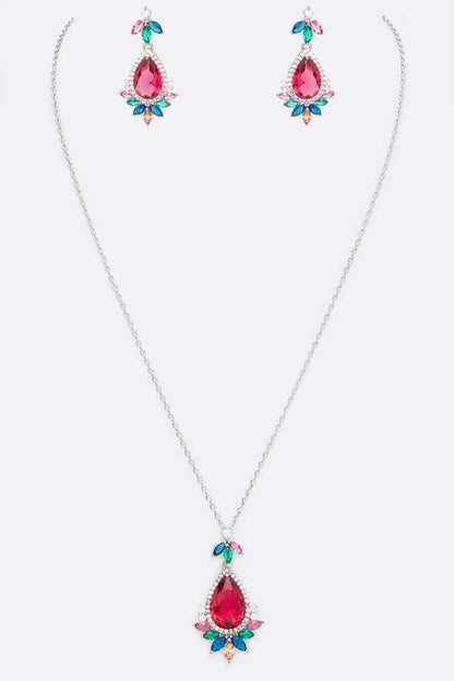 Cubic Zirconia Iconic Pendant Necklace Set - steven wick
