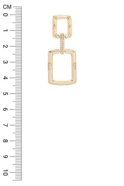 CZ Micro Setting Square Link Earrings - steven wick