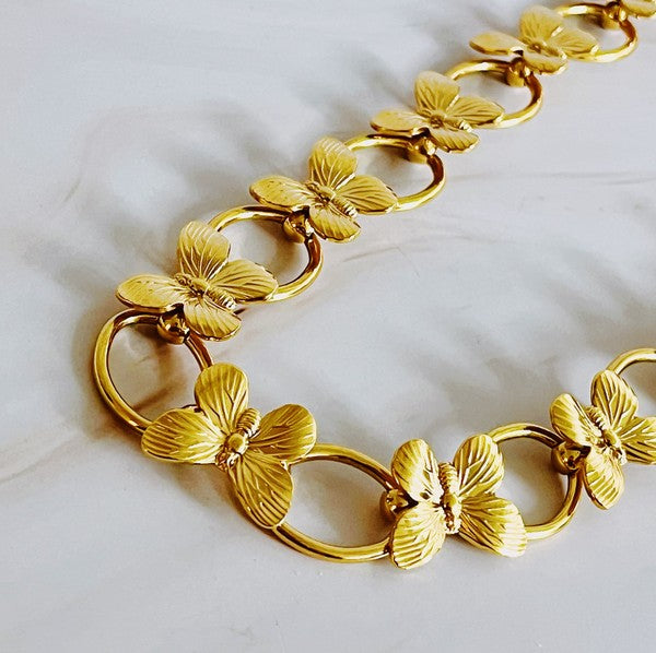 Vintage Butterfly Linked Necklace - steven wick