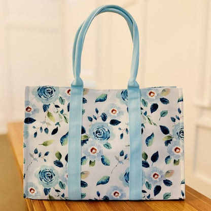 Bloom Blue Floral Couture Tote - steven wick