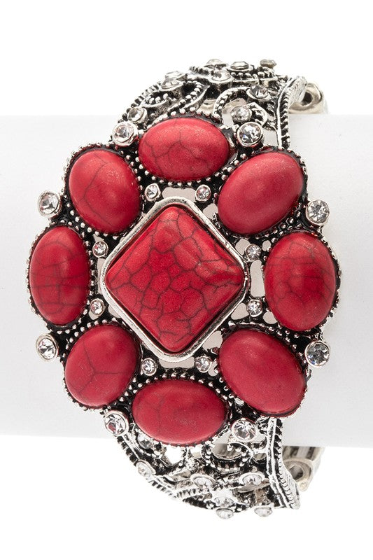 Stone Designed Western Vintage Stretch Bracelet - steven wick
