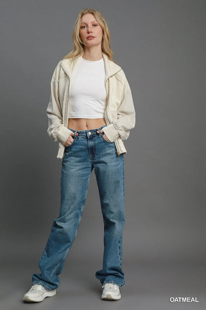 Umgee Two-Way Jacquard Zip-Up Jacket - steven wick