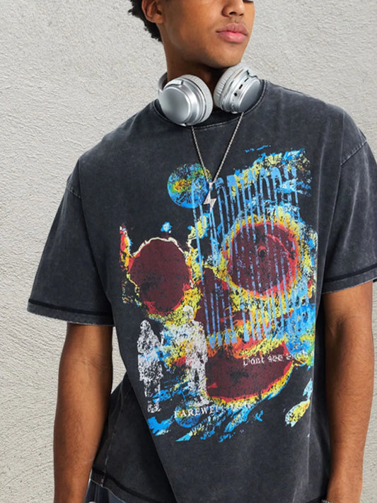 Men's Graphic Oversized Short Sleeve T-Shirt - steven wick