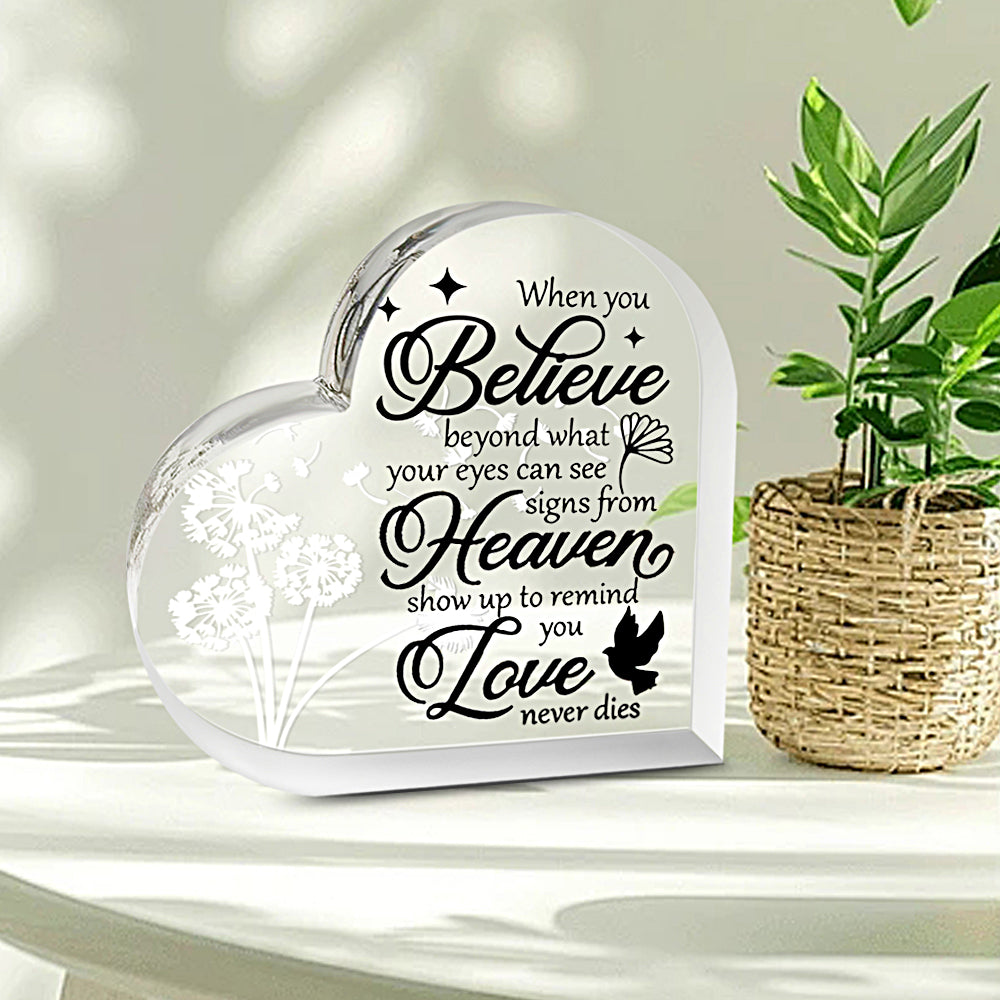 Memorial Heart With Gift Box - Acrylic Dandelion In Wind - steven wick