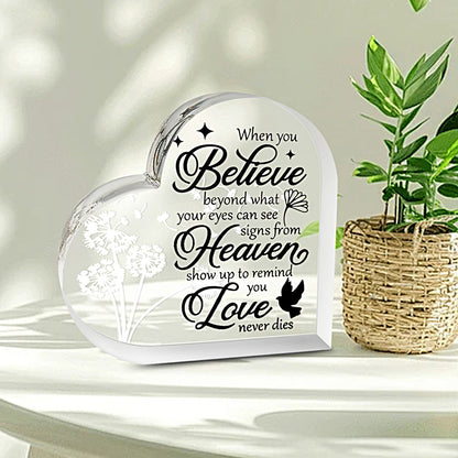 Memorial Heart With Gift Box - Acrylic Dandelion In Wind - steven wick