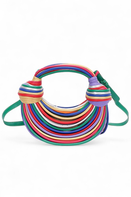 Faux Leather String Rope Top Handle Swing Bag - steven wick