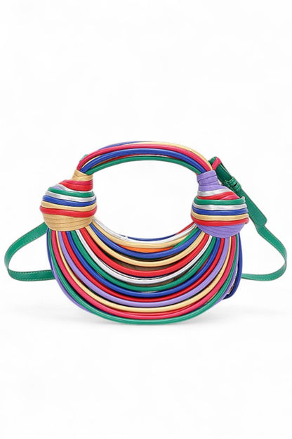 Faux Leather String Rope Top Handle Swing Bag - steven wick