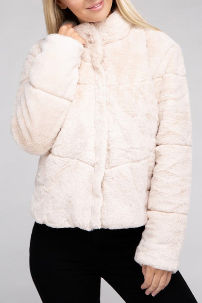 Fluffy Zip-Up Sweater Jacket - steven wick