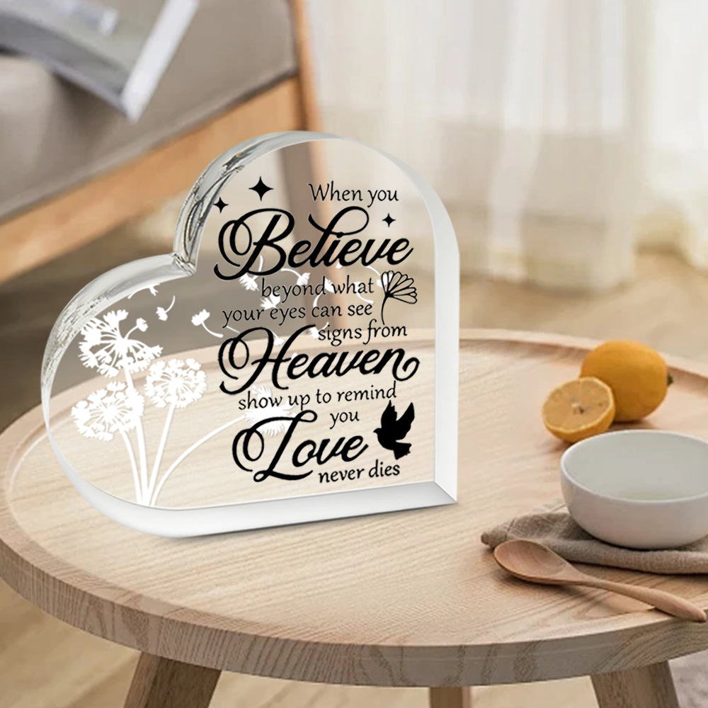 Memorial Heart With Gift Box - Acrylic Dandelion In Wind - steven wick