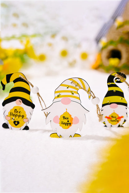 3-Pack Bee Wood Gnome Ornaments - steven wick