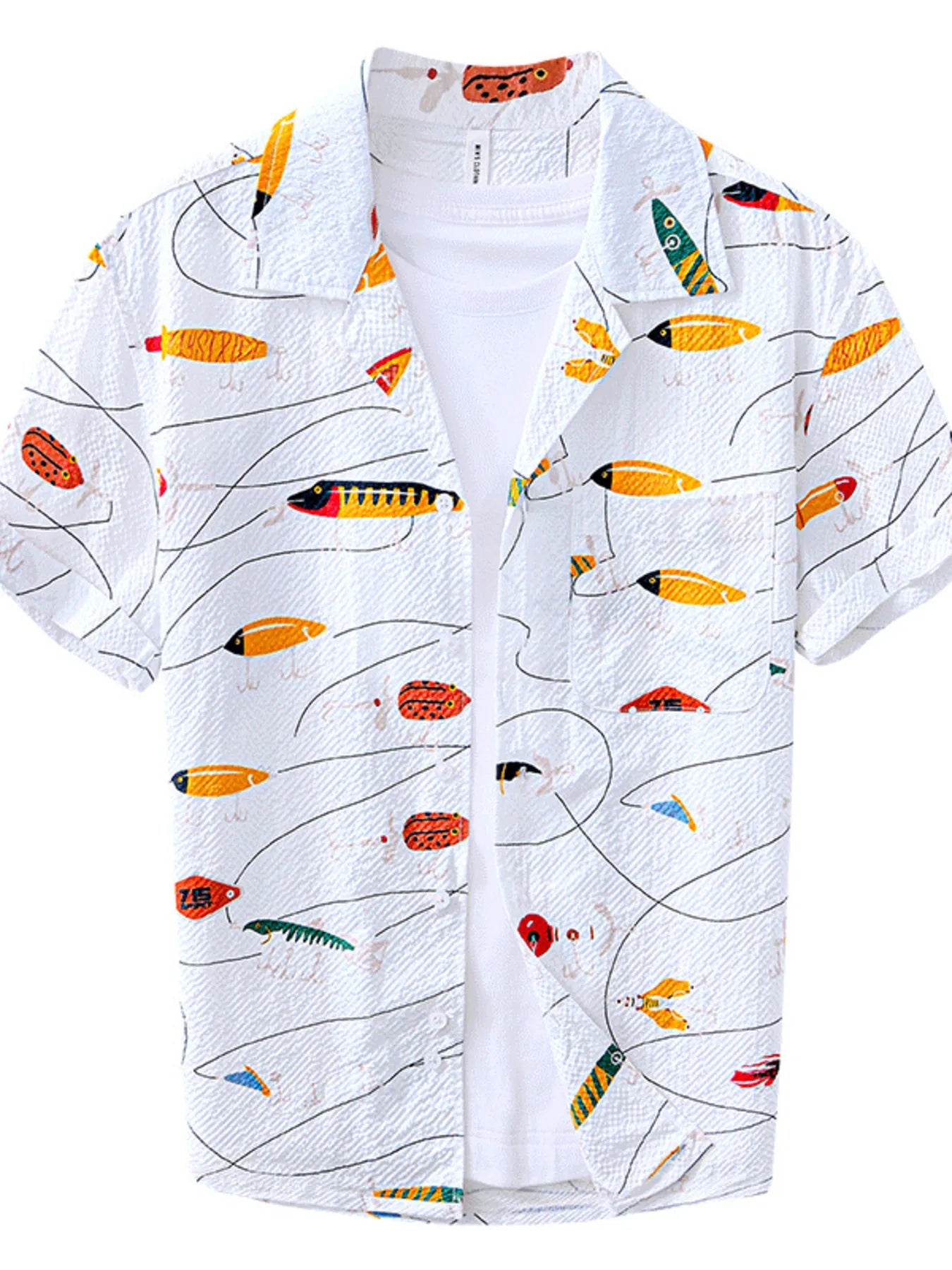 Men's Printed Button Up Short Sleeve Shirt - steven wick