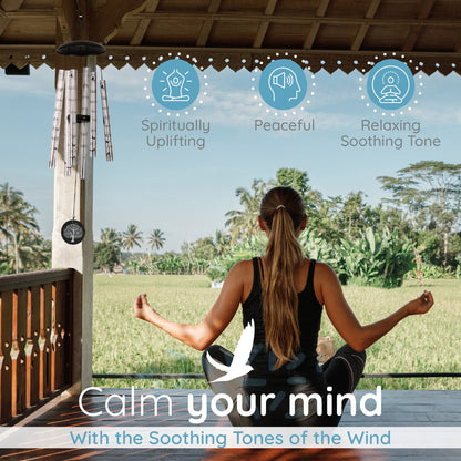 Gift Bundle - Serenity Memorial Wind Chimes, Thoughtful Gift For Special Occasions or Reflections Amazing Grace Scripture 40&quot; - steven wick