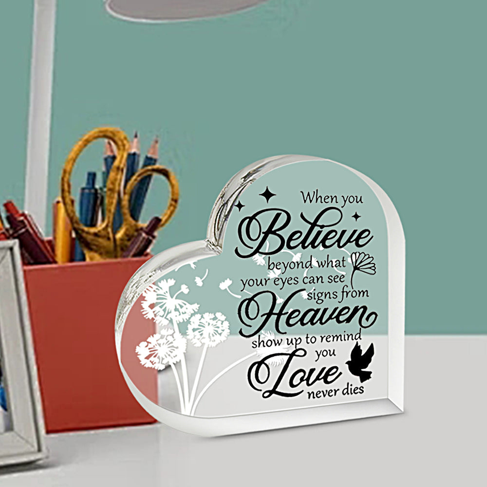 Memorial Heart With Gift Box - Acrylic Dandelion In Wind - steven wick