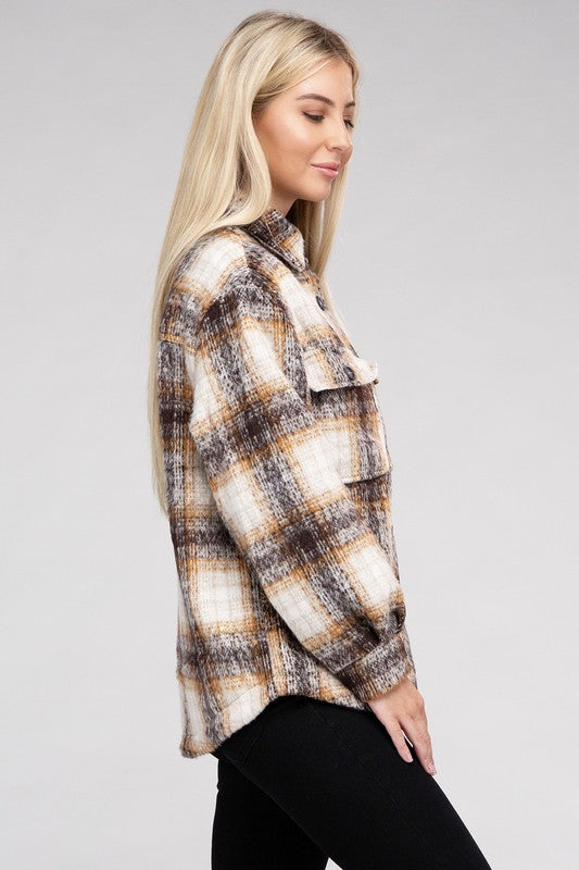 Cozy Plaid Flannel Shacket - steven wick