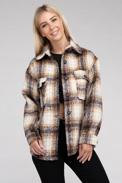 Cozy Plaid Flannel Shacket - steven wick