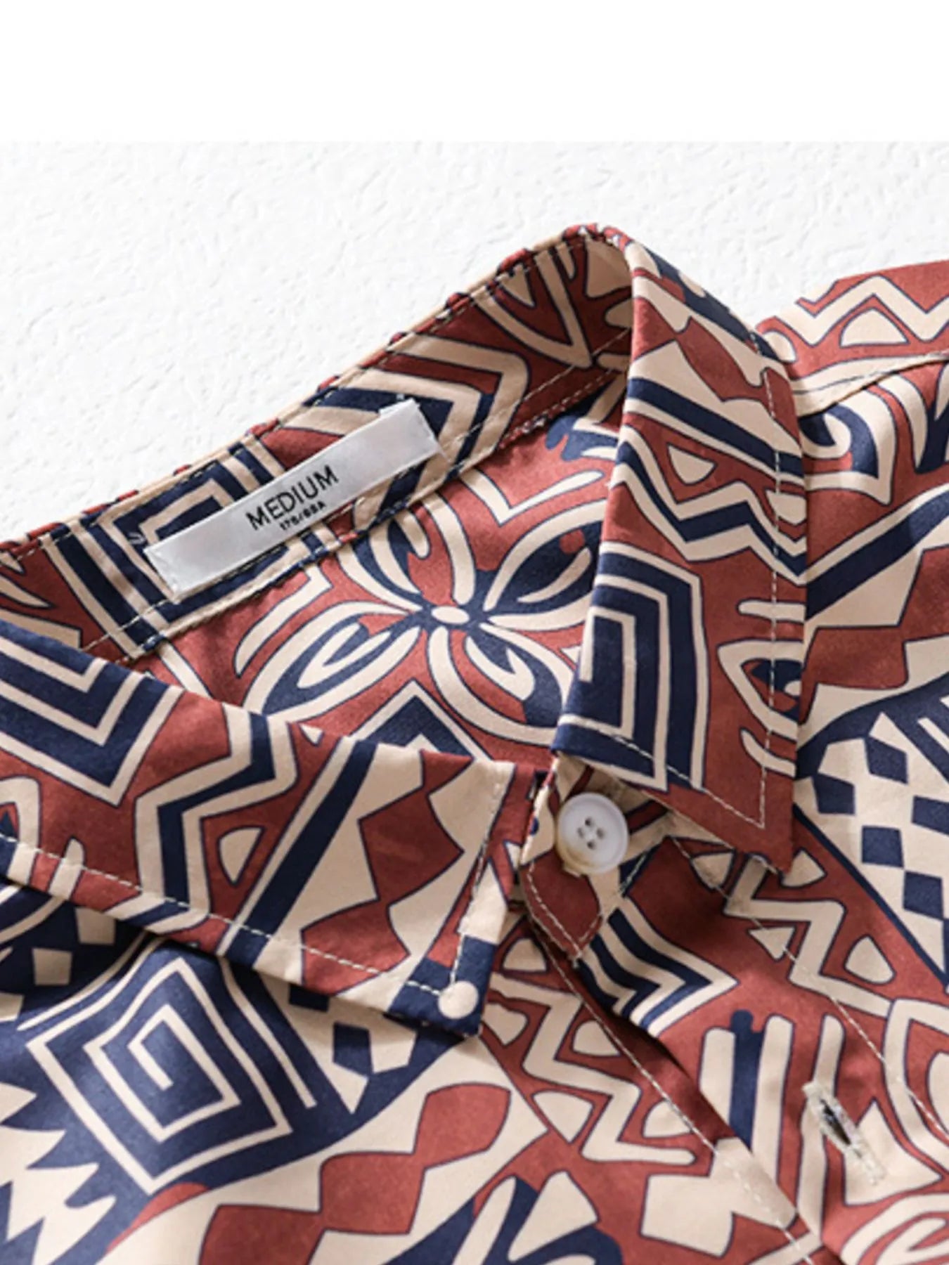 Men's Plus Size Printed Button Up Short Sleeve Shirt - steven wick